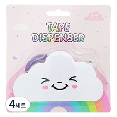 Khohimo 辦公用膠帶台 + 彩色膠帶補充套組 4W319, 4套, 白色