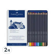 FABER-CASTELL 輝柏 Gold Faber油性彩色鉛筆, 12 種顏色, 2個