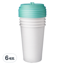 Bloom at home 咖啡廳素色紙杯 390ml x 25入 + 薄荷色杯蓋 25入 套組, 6套