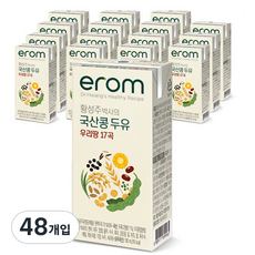 이롬 황성주 박사의 국산콩 두유 우리땅 17곡, 190ml, 48개
