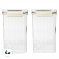 키볼리 클리어 투명 밀폐용기 세트, 4개, 1800ml
