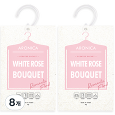 ARONICA 香氛袋 掛鉤式 衣櫃芳香劑 正裝, 18g, 8個, 白玫瑰花束