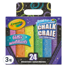Crayola 繪兒樂 可水洗戶外亮粉粉筆, 3個, 24色