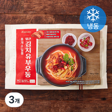휴게소일품 키다리 얼큰 김치유부우동 2인분 (냉동), 768g, 3개