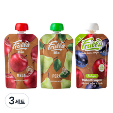 孩童新鮮水果泥 蘋果口味 100g+梨子口味 100g+蘋果&李子口味 100g 3款組, 3組
