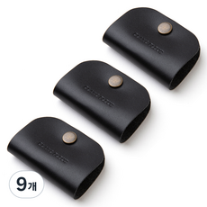 블랑플뢰르 소가죽 라운드 전선 이어폰 홀더, 블랙, 9개