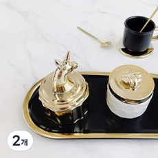 MUETTE 室內裝飾品 獨角獸儲物罐 珠寶盒, 2個