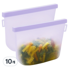 네이쳐리빙 릴리브 더블락 실리콘 지퍼백 퍼플, 1000ml, 1개입, 10개
