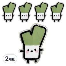 Gold Pang 可愛蔬菜角色壓克力書夾 夾子 5入組 韭菜, 2套, 2.5cm