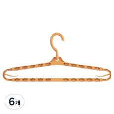 재니홈 회전형 길이 조절 빨래 건조 행거, 오렌지, 6개