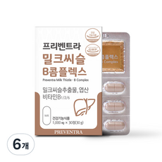 프리벤트라 밀크씨슬 B콤플렉스 30g, 30정, 6개