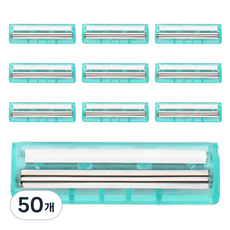 마켓링 여성용 소프트 면도기 블루 type2 ONE SIZE, 50개, 1개입
