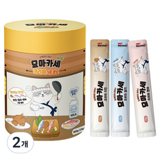 펫모닝 고양이 묘마카세 크리미 짜먹는 간식 60p, 2개, 900g, 혼합맛(치킨/참치/연어)