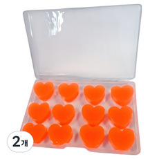 Runeon 簡約防噪音睡眠耳塞 愛心 橘色, 2個, 12入