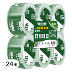 Skora 透明中型包裝膠帶 63μm 48mm x 50m, 24個