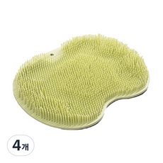 吸盤式洗腳刷, 綠色, 4個, 1入