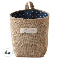 소유공간 다용도 미니 인테리어 수납 바구니 ONE SIZE(12.3 x 13.5 x 9.1 cm) S261-0306, 네이비 도트, 4개