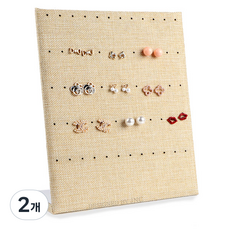 J&C L型耳環展示架, 黃色(麻布), 2個