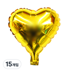 WOW PARTY KOREA 愛心 鋁箔氣球 自動 10 x 10 cm, 金色, 15入