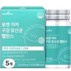 메디트리 포켓 치카 구강 유산균 밸런스 27g, 30정, 5개