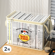 순잠 접이식 대형 손잡이형 카툰 디자인 수납박스, ENJOY HAPPY LIFE, 2개