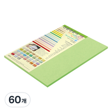 종이문화 두꺼운 양면 레인보우 카드지 No 12 그린 205g, 8절, 60개