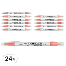JAVAPEN Duplex 雙頭柔色螢光筆, 紅色, 24個