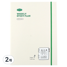 PINKFOOT 每週活頁學習計畫本, 2個, 象牙白