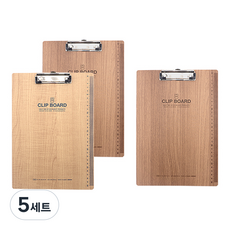미소로 4000 원목 클립보드 2204 세로형 A4 3종 세트, 5세트, 다크 우드 + 라이트 우드 +  랜덤발송