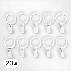 세류홈 커튼 집게링 핑킹형 38mm, 화이트, 20개