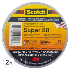 3M Scotch 3M Super 88 電氣絕緣膠帶 19mm x 20.1m, 2個