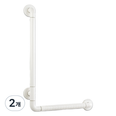 디페이브 스탠다드 L자형 안전 손잡이, 화이트, 2개