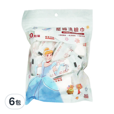 收納王妃 迪士尼壓縮洗臉巾 花花仙杜瑞拉 200 x 200mm, 30個, 6包