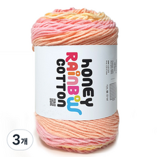 니뜨 허니 레인보우 코튼 뜨개실 100g, 3개, 532베이비핑크