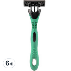 藍色市場不銹鋼 MAX 3 速一次性剃須刀綠色, 6個, 1入