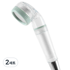 MIRINAE 旅行用過濾蓮蓬頭 + 沉澱物濾芯 2入組, 2套, 薄荷(蓮蓬頭)