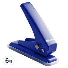 케이더블유트리오 사무용 심플 1공 펀칭기, 블루, 6개