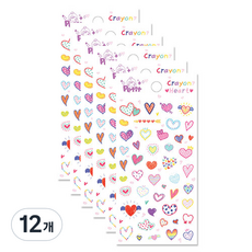 Petit 蠟筆愛心 da5243, 混合顏色, 12個