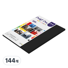 종이문화 프린트프로 두꺼운 칼라복사지 32 블랙 205g, 144개, A4