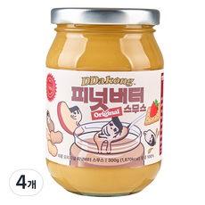따콩 오리지널 피넛버터 스무스, 300g, 4개