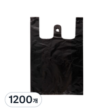 黑色手提超市塑膠袋, 3L, 1200個