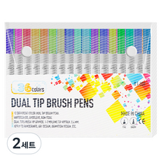 동아피엠에스 아트 브러쉬 양면 싸인펜 36종 세트, 혼합색상, 2세트