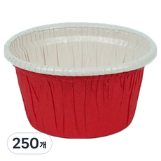 천운패키지 원형 베이킹컵 50, 레드, 250개