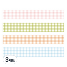 Market A 格紋紙膠帶 2cm x 2m 4入組, 3套, TYPE8