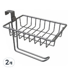 Happy Easy 免鑽孔衛生紙架毛巾架掛鉤型, 2個, 灰色