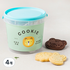브로드카세 어쏘티드 동물쿠키 미니버켓 민트, 120g, 1개입, 4개