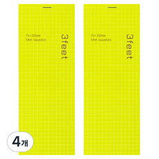 maruman 3 feet 장형 메모지 74 x 200 x 5 mm, 연두, 4개, 1개입