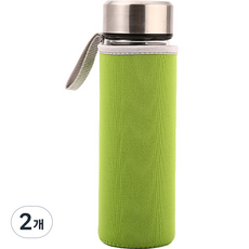 뷰레이터닷컴 베이크 무지 물병가방 360ml, 그린, 2개