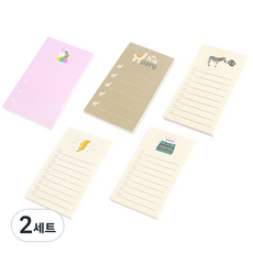 인디케이 투두리스트 메모지 5p, 혼합 색상, 2세트