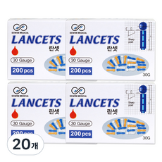 세원메디칼 비멸균 란셋 30G 십자형, 20개, 200개입